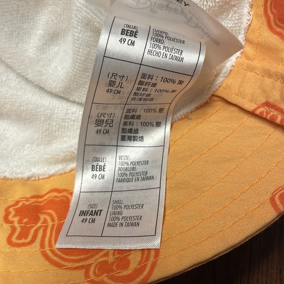 New Disney Parks Beach Sun Hat Infant Size ~ Mickey Mouse Yellow ~ Just Chillin' - Picture 15 of 15